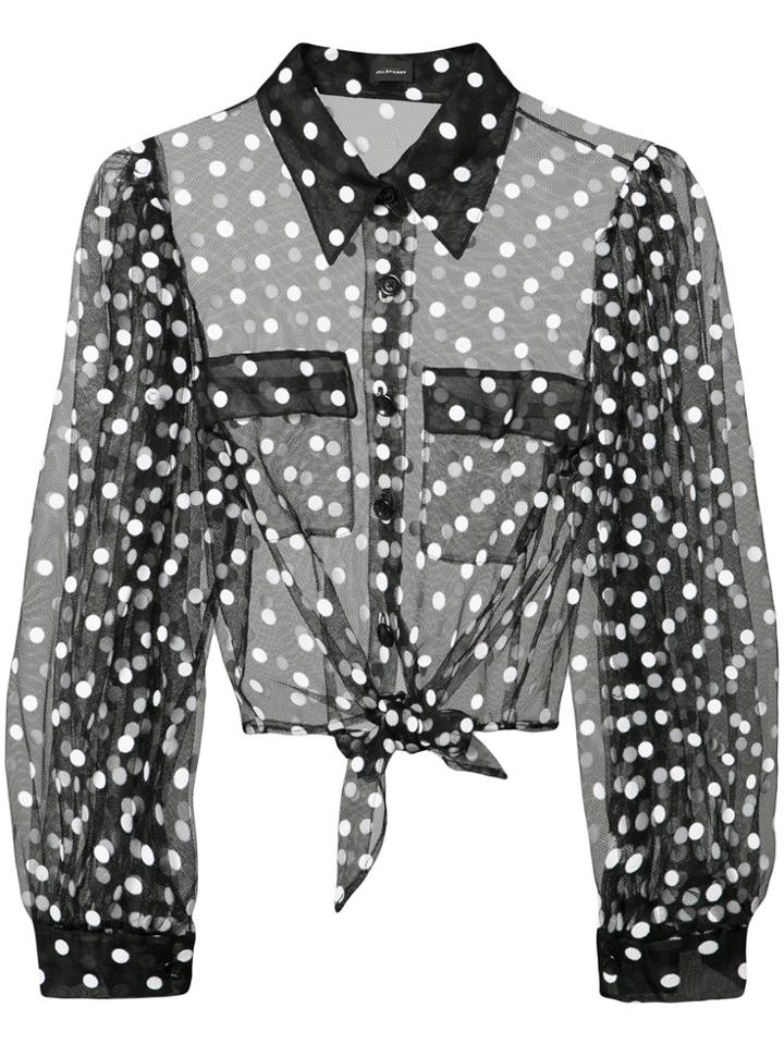 Jill Stuart Bette Sheer Blouse - Black