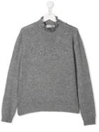 Philosophy Di Lorenzo Serafini Kids Teen Ruffle Neck Sweater - Grey