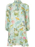 Vilshenko Floral Print Dress - Blue