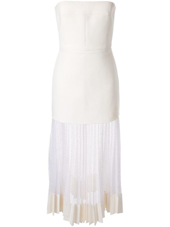 Dion Lee Net-pleat Strapless Dress - White