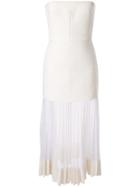 Dion Lee Net-pleat Strapless Dress - White