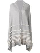 Agnona Stripes Knit Poncho - Grey