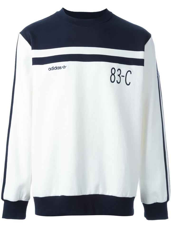 Adidas Originals '83-c' Crew Sweat, Men's, Size: Small, White, Cotton/polyester