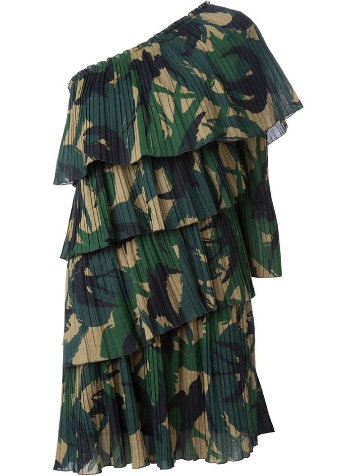 Sonia Rykiel One Shoulder Ruffle Dress