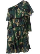 Sonia Rykiel One Shoulder Ruffle Dress