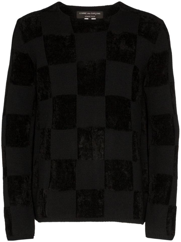 Comme Des Garçons Homme Plus Checkerboard Print Jumper - Black