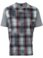 Lanvin Tartan Design T-shirt, Men's, Size: Medium, Grey, Cotton/wool