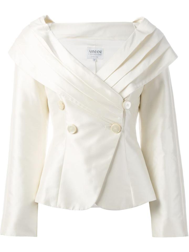 Armani Collezioni Pleated Shawl Collar Jacket