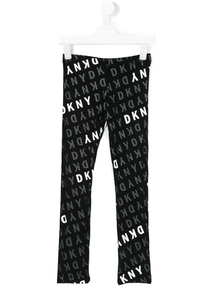 Dkny Kids - Logo Print Leggings - Kids - Spandex/elastane/viscose - 8 Yrs, Black