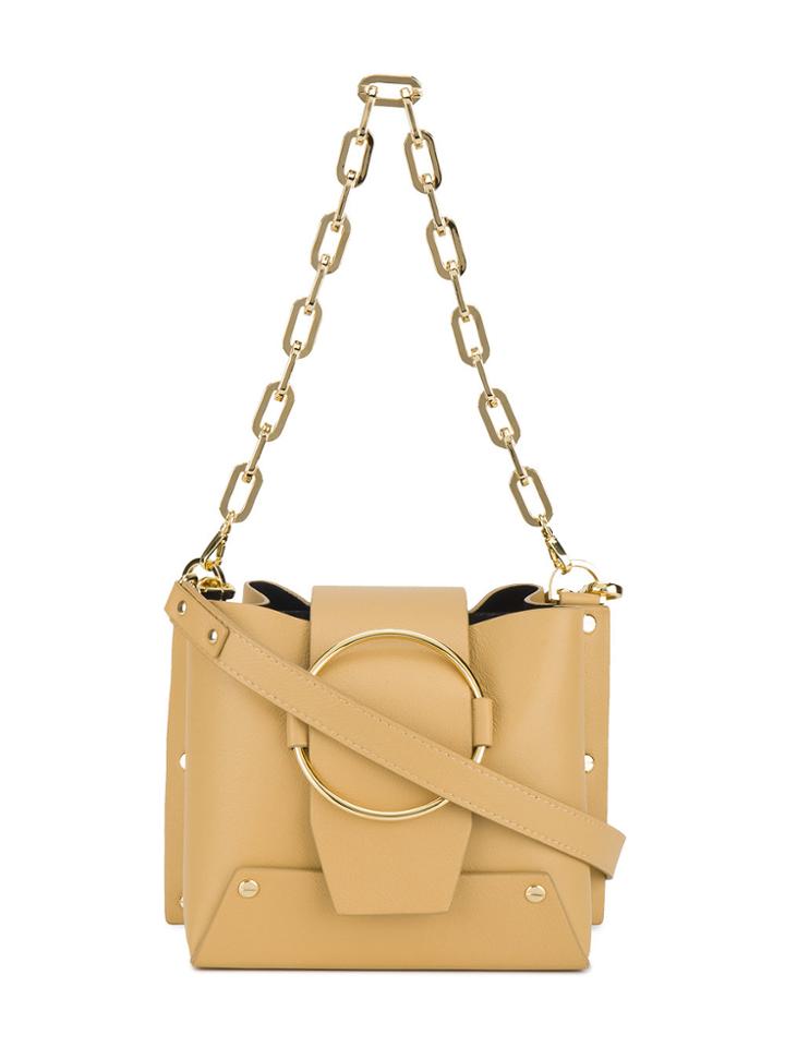 Yuzefi Small Yellow Leather Delila Bucket Bag - Nude & Neutrals