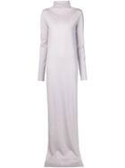 Ann Demeulemeester Roll Neck Maxi Dress, Women's, Size: 38, Grey, Elastodiene/virgin Wool