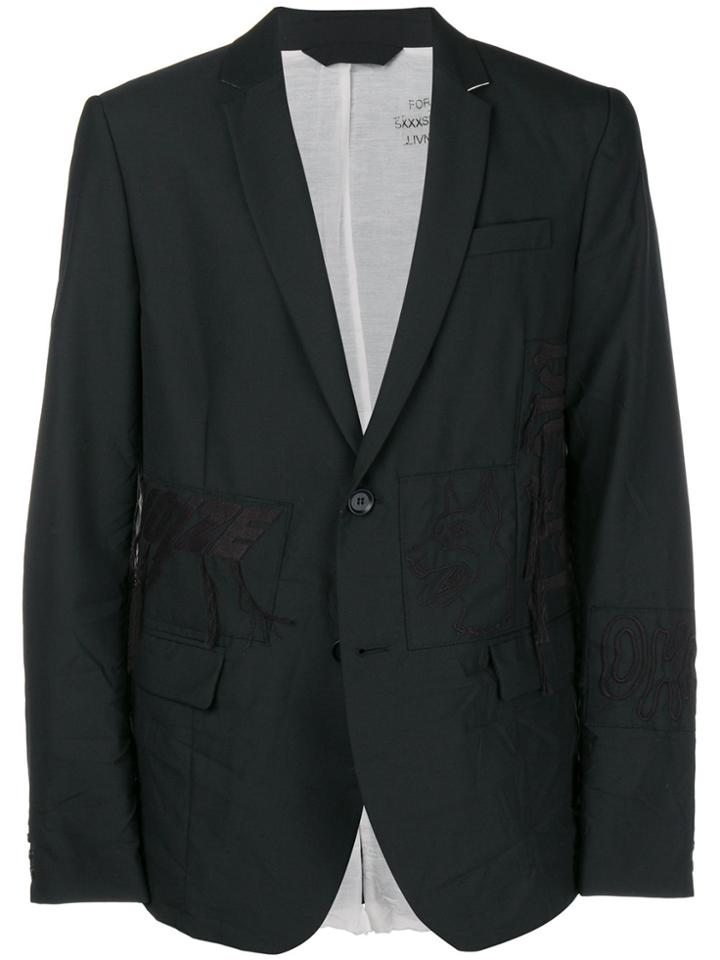 Diesel Embroidered Formal Blazer - Black
