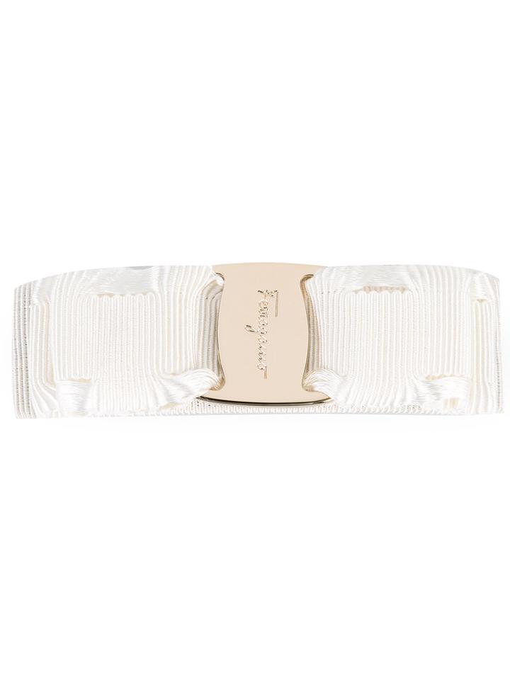 Salvatore Ferragamo Hair Clip-on, Women's, White, Cotton/plastic/rayon/brass