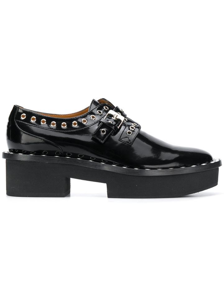 Clergerie Bridget Eyelet-embellished Derbies - Black