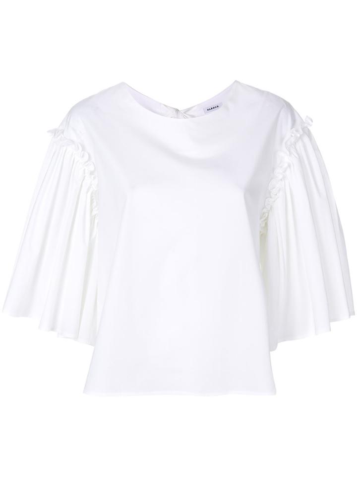 P.a.r.o.s.h. Ruffle Sleeve Blouse - White