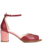 Fendi Laser-cut Sandals, Women's, Size: 36, Red, Leather