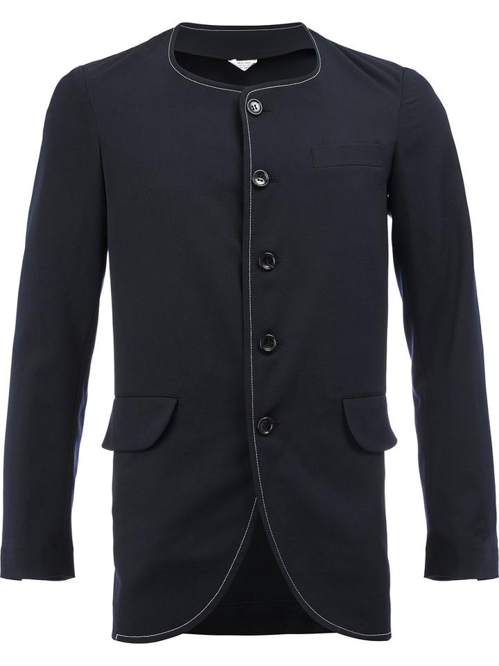 Comme Des Garçons Homme Plus Curved Hem Fitted Blazer, Size: Small, Black, Wool