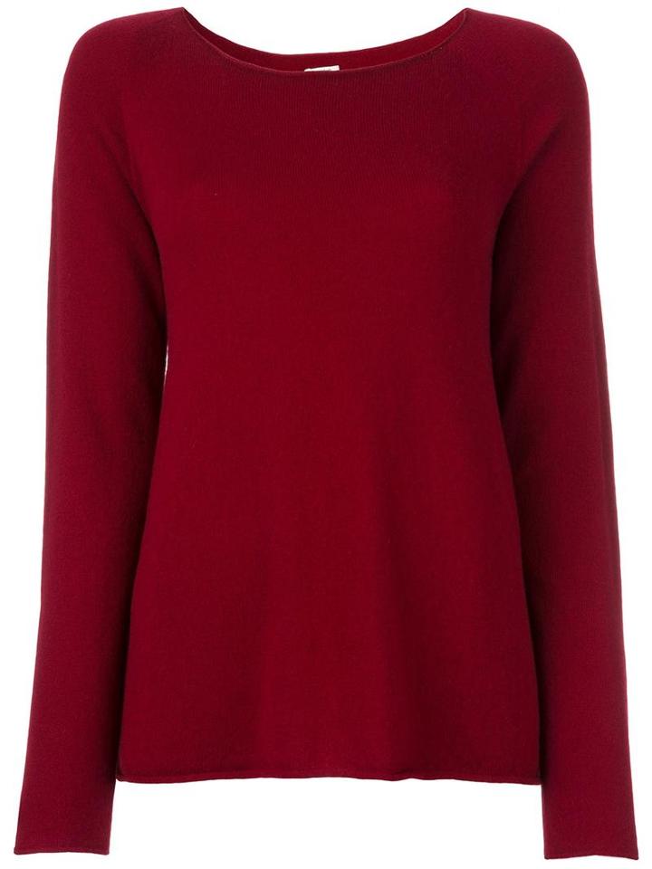 Apuntob Round Neck Jumper, Women's, Size: Medium, Red, Cashmere