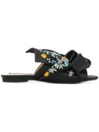 No21 Embroidered Mules - Black