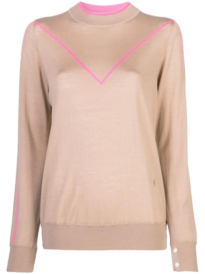 Adam Lippes Pink Trim Sweater - Neutrals