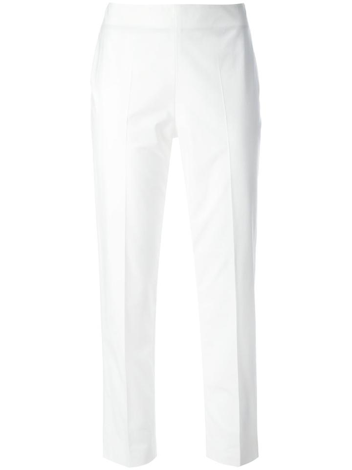 Brunello Cucinelli Cropped Trousers, Women's, Size: 48, White, Cotton/spandex/elastane
