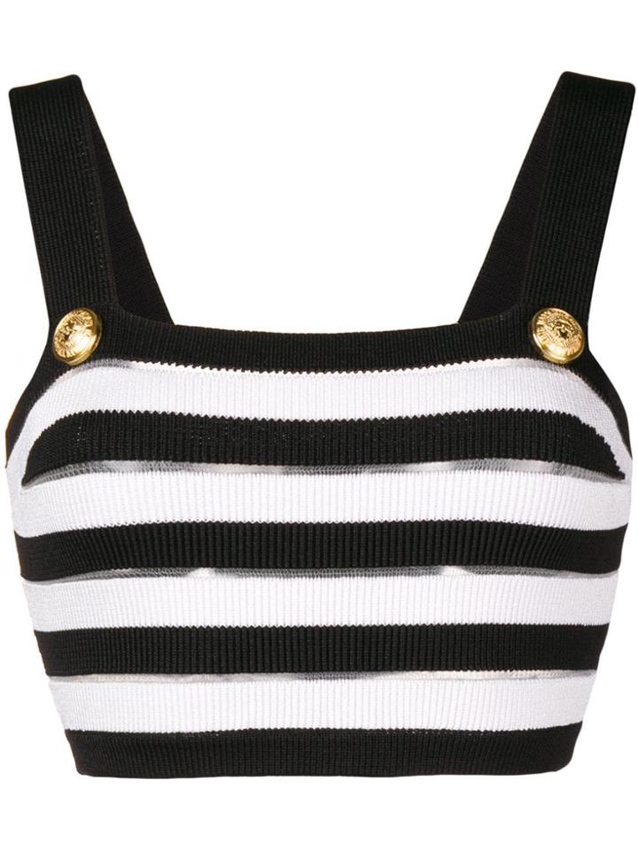 Balmain Strap Bra Top - Black
