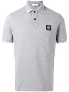 Stone Island Logo Patch Polo Shirt, Men's, Size: Small, Grey, Cotton/spandex/elastane