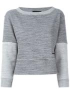 Dsquared2 Contrast Sleeve Marled Sweater, Women's, Size: Large, Grey, Cotton