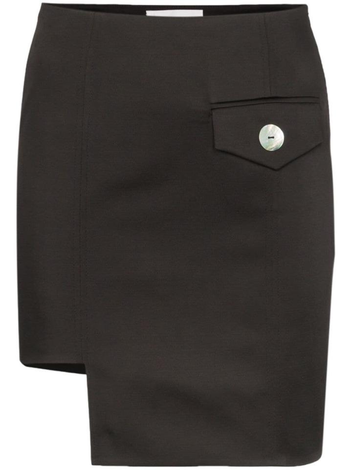 George Keburia Envelope Pocket Asymmetric Mini Skirt - Black