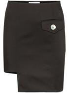 George Keburia Envelope Pocket Asymmetric Mini Skirt - Black