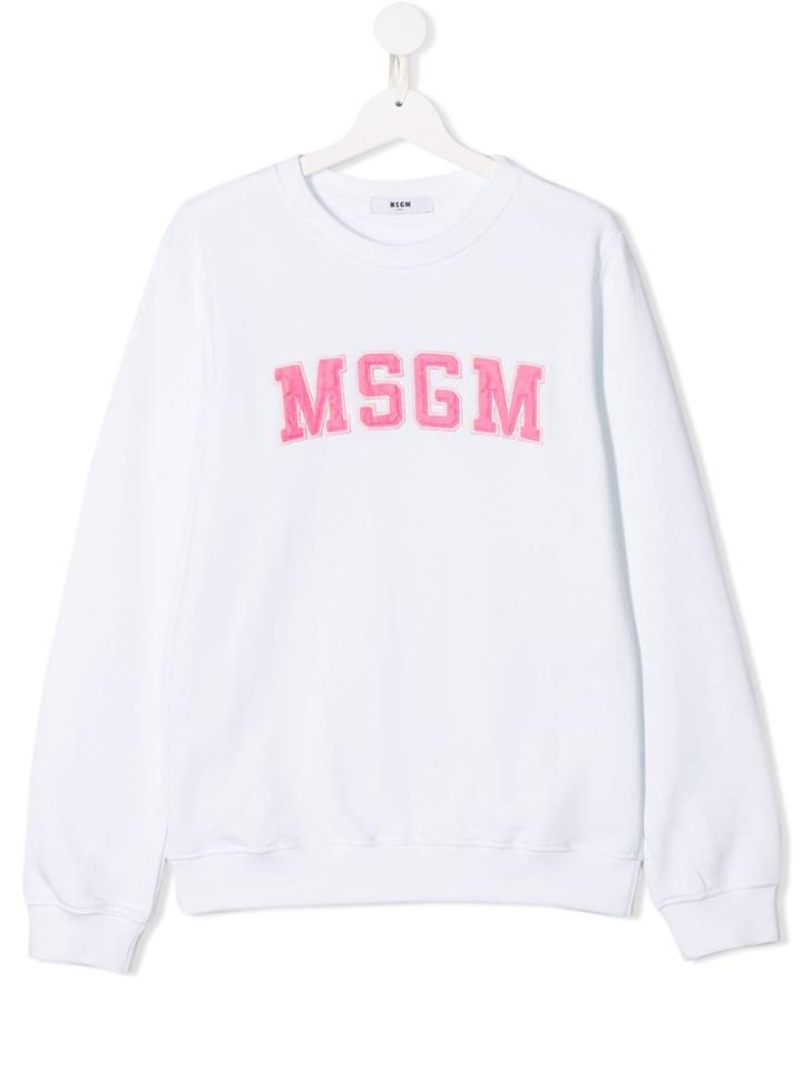 Msgm Kids Teen Logo Sweatshirt - White