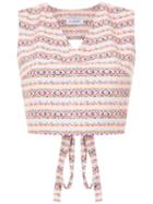 Olympiah Printed Papa Cropped Top - Pink