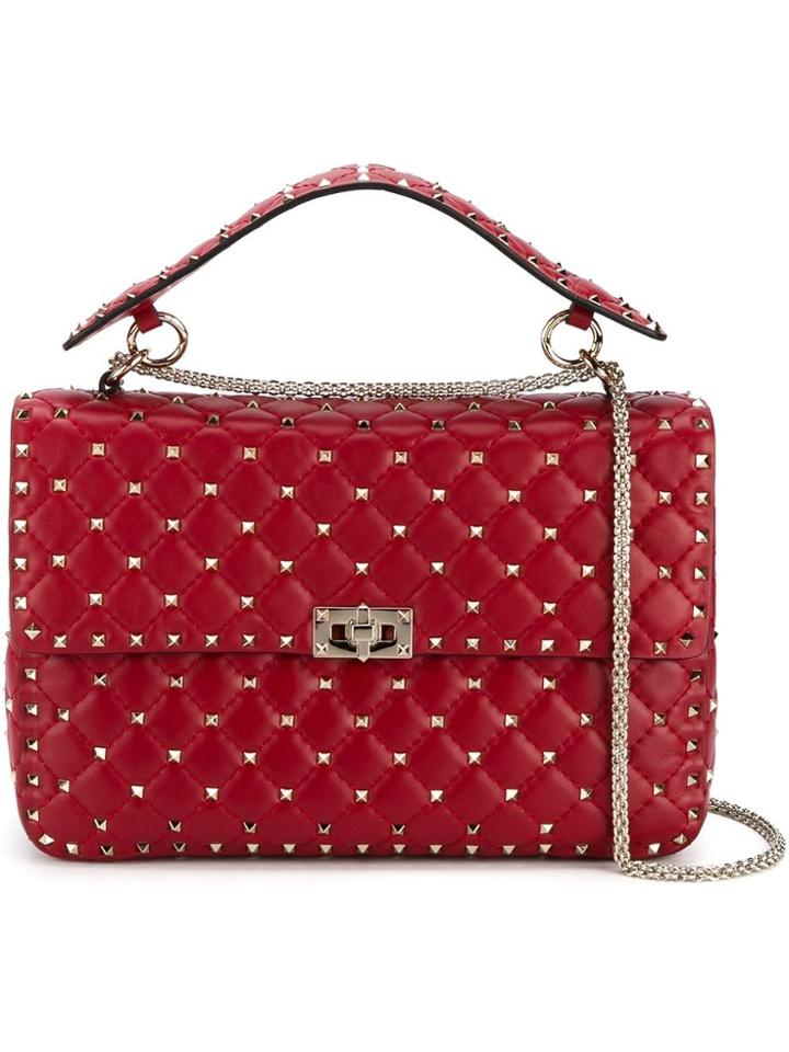 Valentino Valentino Garavani Rockstud Spike Shoulder Bag - Red