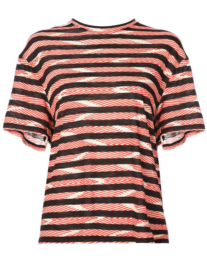 Proenza Schouler Chevron Stripe Short Sleeve T-shirt - Red