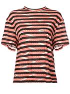 Proenza Schouler Chevron Stripe Short Sleeve T-shirt - Red
