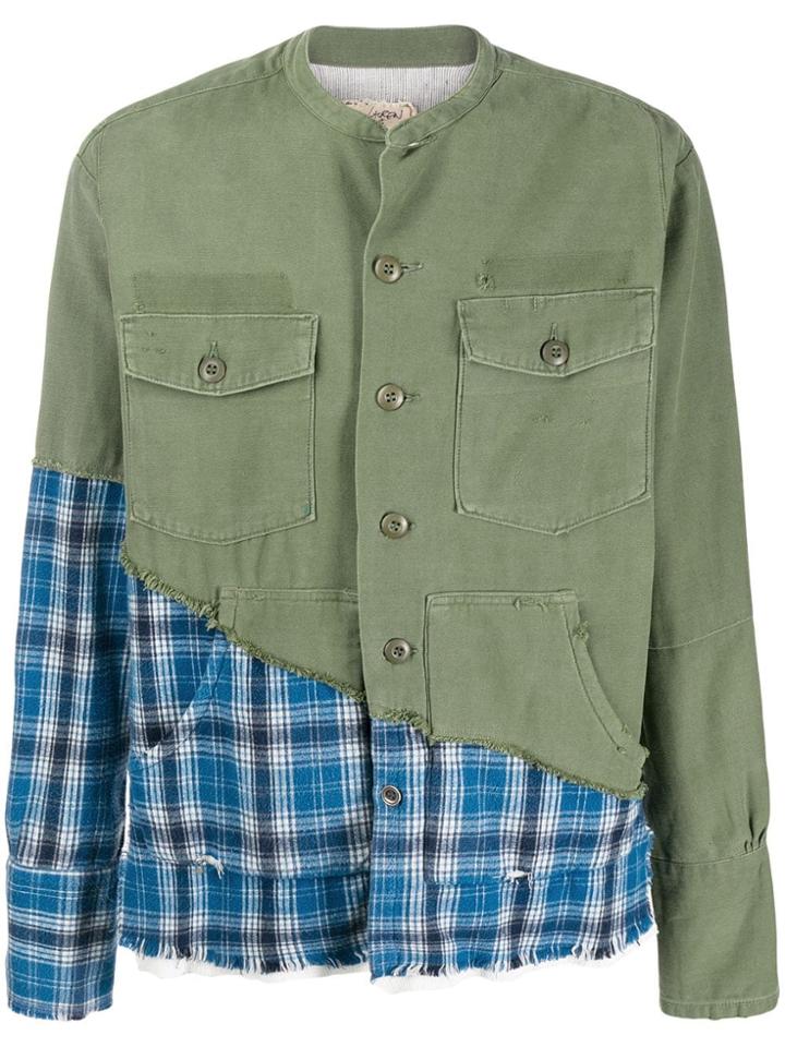 Greg Lauren Patchwork Button Shirt - Green
