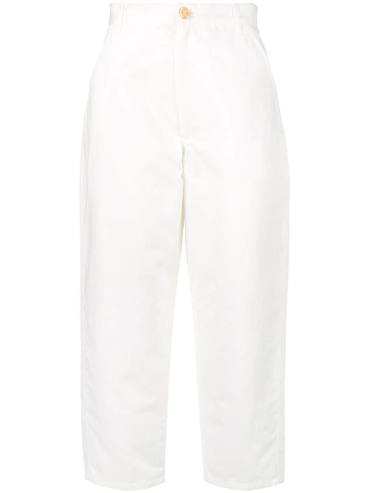 Marni Cropped High-waist Trousers - White