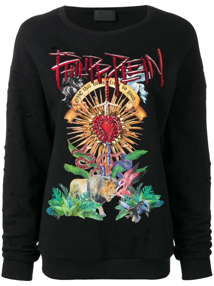 Philipp Plein Jungle Print Sweatshirt - Black