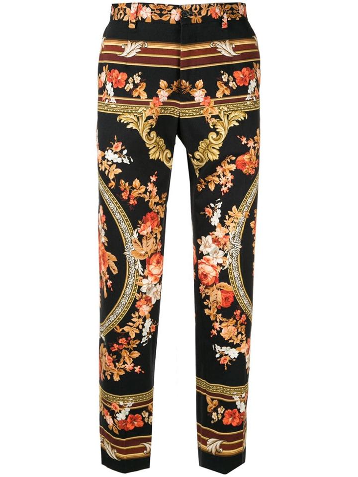 Dolce & Gabbana Printed Tailored Trousers - Black