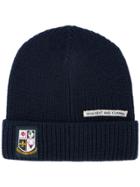 Kent & Curwen Patch Detail Beanie - Blue
