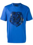 Z Zegna Print T-shirt, Men's, Size: Xl, Blue, Cotton