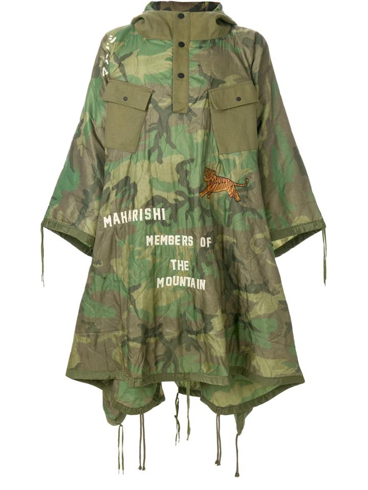 Maharishi Oversized Camouflage Raincoat - Green