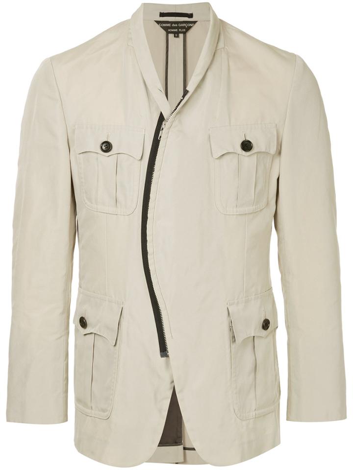 Comme Des Garçons Vintage Curved Zip Jacket - Nude & Neutrals