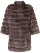 Arma Mid-length Fur Coat - Grey