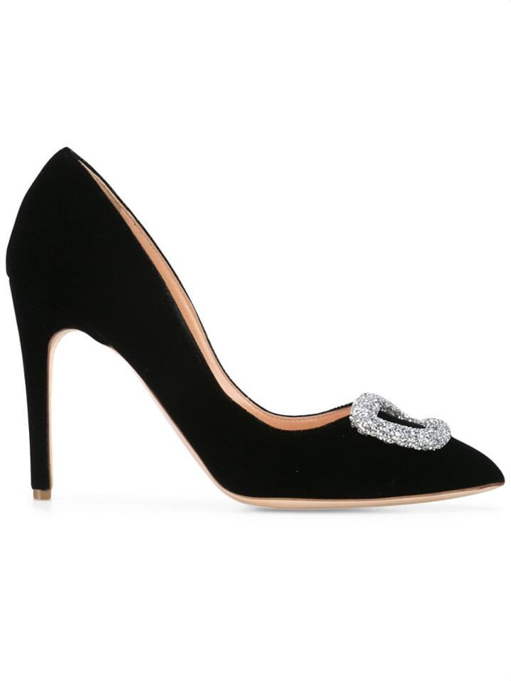 Rupert Sanderson Embellished Buckle Pumps - Black