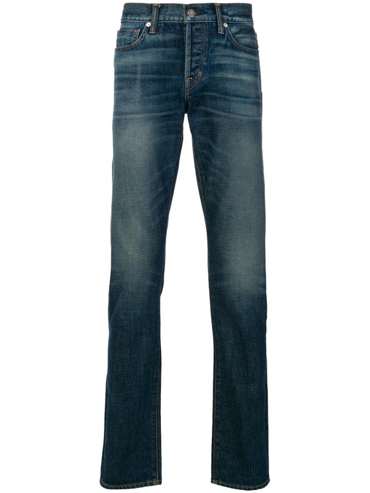 Tom Ford Slim Washed Jeans - Blue