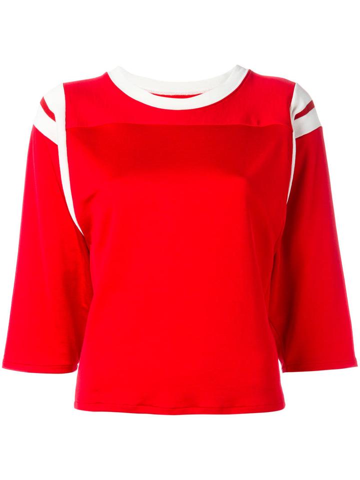Mm6 Maison Margiela Anniv 20 T-shirt, Women's, Size: Medium, Red, Cotton/polyamide/viscose