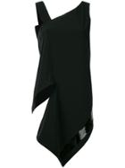 Neil Barrett Asymmetric Draped Wrap Style Top - Black
