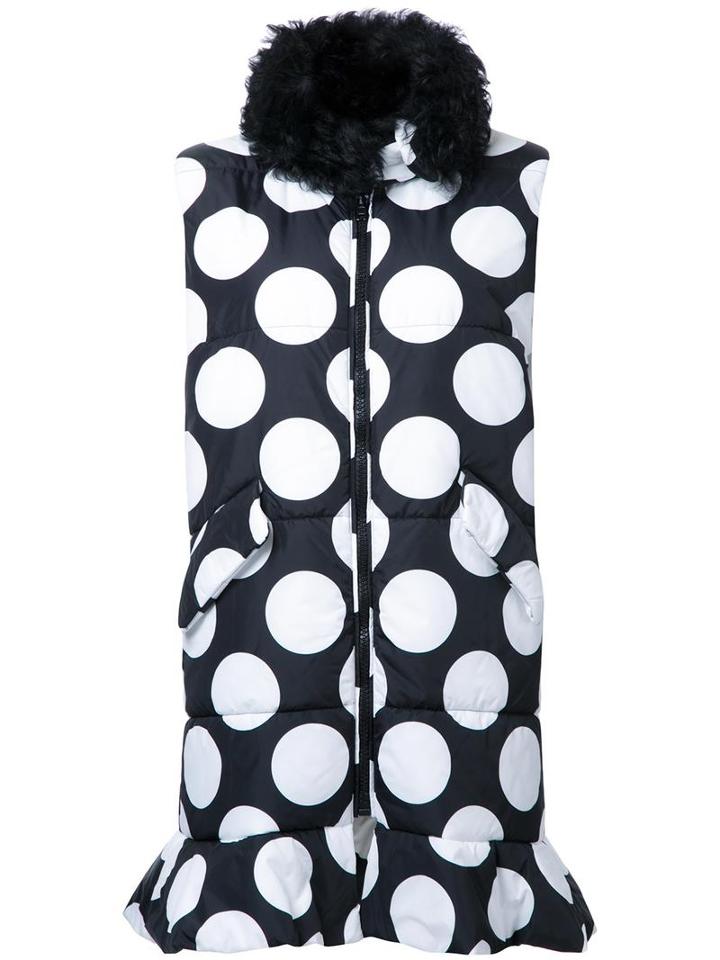 Msgm Dotted Long Waistcoat, Women's, Size: 44, Black, Polyamide