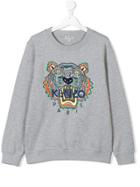 Kenzo Kids Teen Tiger Embroidered Sweatshirt - Grey